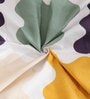 Multicolor Abstract 300 TC Cotton Blend Double King Sized Bedsheet With 2 Pillow Covers