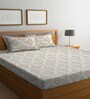 Multicolor Abstract 300 TC Cotton Blend Double Queen Bedsheet With 2 Pillow Covers