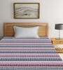 Multicolor Abstract 300 TC Cotton Fitted Single Bedsheet with 1 Pillow Cover