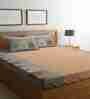 Orange and Grey Characters 300 TC 100% Cotton Double Size Bedsheet With 2 Pillow Covers