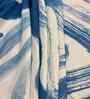 White & Blue Abstract 400 TC Cotton Super King Flat Bedsheet with 2 Pillow Covers Essential Collection