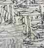 White Abstract 400 TC Cotton Super King Flat Bedsheet with 2 Pillow Covers Essential Collection