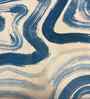 White & Blue Abstract 400 TC Cotton Super King Flat Bedsheet with 2 Pillow Covers Essential Collection