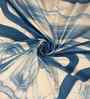 White & Blue Abstract 400 TC Cotton Super King Flat Bedsheet with 2 Pillow Covers Essential Collection