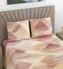 Multicolor Abstract 400 TC Cotton Super King Flat Bedsheet with 2 Pillow Covers Essential Collection