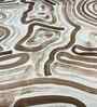 White & Brown Abstract 400 TC Cotton Super King Flat Bedsheet with 2 Pillow Covers Essential Collection