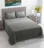 Grey Abstract 400 TC Cotton Superking Size Bedsheet With 2 Pillow Covers