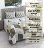 Grey Abstract 400 TC Cotton Superking Size Bedsheet With 2 Pillow Covers Threads Abstract Collection