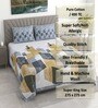 Grey Abstract 400 TC Cotton Superking Size Bedsheet With 2 Pillow Covers Threads Abstract Collection