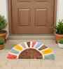 Multicolor Abstract Cotton Blend 24x16 Inches Anti Skid Door Mat