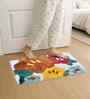 Multicolor Abstract Cotton Blend 24x16 Inches Anti Skid Door Mat