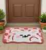 Multicolor Abstract Cotton Blend 24x16 Inches Anti Skid Door Mat