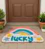 Multicolor Abstract Cotton Blend 24x16 Inches Anti Skid Door Mat