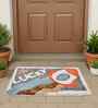 Multicolor Abstract Cotton Blend 24x16 Inches Anti Skid Door Mat