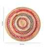 Multicolor Abstract Jute 4 ft x 4 ft Hand Woven Carpet