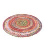 Multicolor Abstract Jute 4 ft x 4 ft Hand Woven Carpet