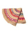 Multicolor Abstract Jute 4 ft x 4 ft Hand Woven Carpet