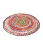 Multicolor Abstract Jute 5 ft x 5 ft Hand Woven Carpet