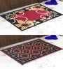 Multicolor Abstract Nylon 14x22 Inches AntiSkid 2 Door Mats