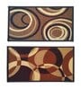 Multicolor Abstract Nylon 14x22 Inches AntiSkid 2 Door Mats