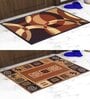 Multicolor Abstract Nylon 14x22 Inches AntiSkid 2 Door Mats