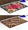 Multicolor Abstract Nylon 14x22 Inches AntiSkid 2 Door Mats