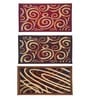 Multicolor Abstract Nylon 14x22 Inches AntiSkid 3 Door Mats