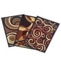 Multicolor Abstract Nylon 14x22 Inches AntiSkid 3 Door Mats