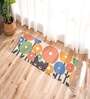 Multicolor Abstract PET 54x22 Inches Digital Printed Machine Made Floor Runner