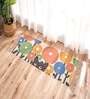 Multicolor Abstract PET 54x22 Inches Digital Printed Machine Made Floor Runner