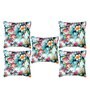 Multicolor Floral Polyester 16 X 16 Inches Cushion Cover (Set of 5)