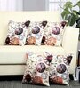 Multicolor Abstract Polyester 16 X 16 Inches Cushion Cover (Set of 5)