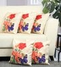 Multicolor Abstract Polyester 16 X 16 Inches Cushion Cover (Set of 5)