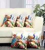 Multicolor Abstract Polyester 16 X 16 Inches Cushion Cover (Set of 5)