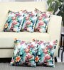 Multicolor Floral Polyester 16 X 16 Inches Cushion Cover (Set of 5)