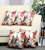 Multicolor Abstract Polyester 16 X 16 Inches Cushion Cover (Set of 5)