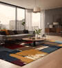 Multicolor Abstract Polypropylene 4 ft X 6 ft Machine Made Carpet
