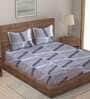Multicolor Abstract 210 TC Poly Cotton King Sized Bed Sheets with 2 Pillow Covers