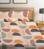 Multicolor Geometric TC 210 Polycotton King Sized Bedsheet With 2 Pillow Covers