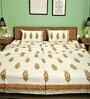 White Traditional 250 TC 100% Cotton King Sized Bed Sheets with 2 Pillow Covers
