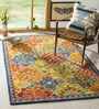 Multicolor Abstract Wool 4ft x 6ft Hand Tufted Carpet