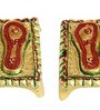 Multicolor Aluminium Charan Paduka Set On A Metal Base Idol