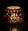 Multicolor Aluminium Glass Mosaic Diwali T-Light Holders (Pack of 2)