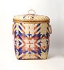 Bamboo Multi Storage Basket,Wicker Laundry Basket With Lid-Small