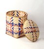 Bamboo Multi Storage Basket,Wicker Laundry Basket With Lid-Small