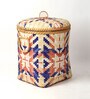 Bamboo Multi Storage Basket,Wicker Laundry Basket With Lid-Small