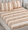 Beige Bedsheet 220 Tc Cotton Queen Bedsheet With 2 Pillow Covers