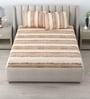 Beige Bedsheet 220 Tc Cotton Queen Bedsheet With 2 Pillow Covers