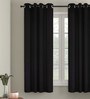 Black Polyester Blackout 5 Feet Eyelet Curtain (1 Piece)