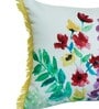 White Floral Canvas 22 x 12 Inches Cushion Cover